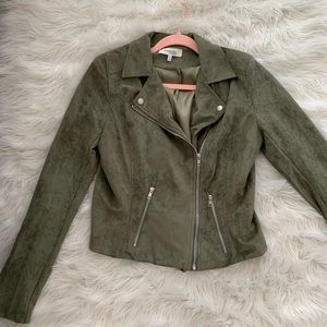 Suede Army Green crop jacket